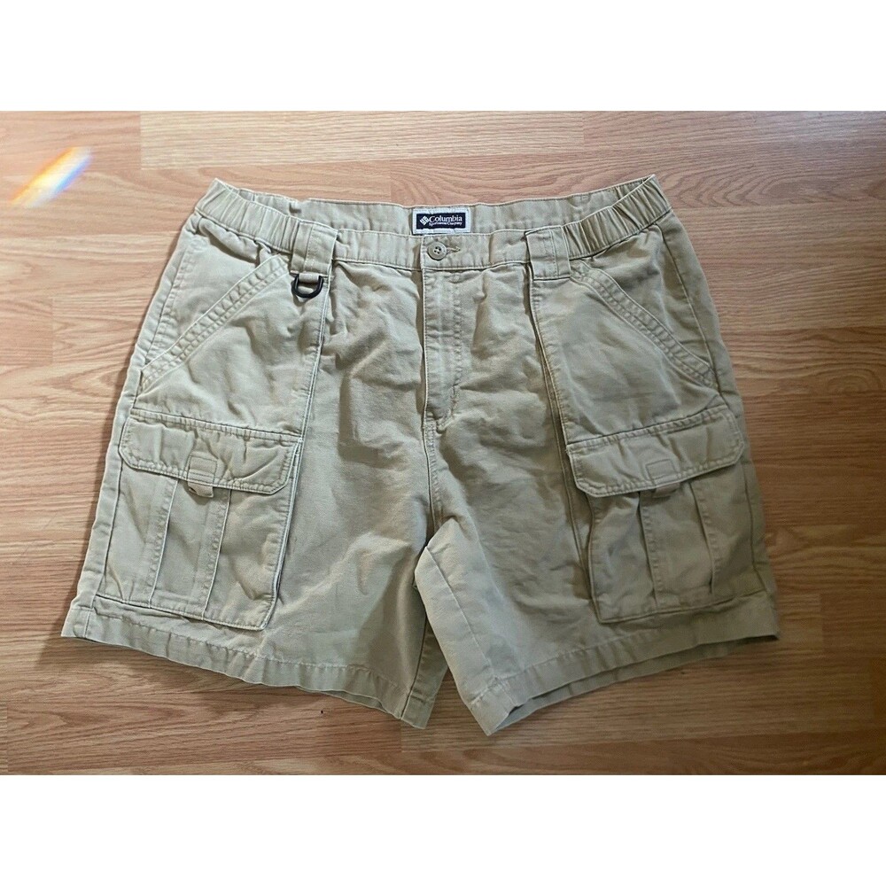 Columbia Sportswear Women’s Size L Beige Cotton Cargo Shorts Outdoor Hiking